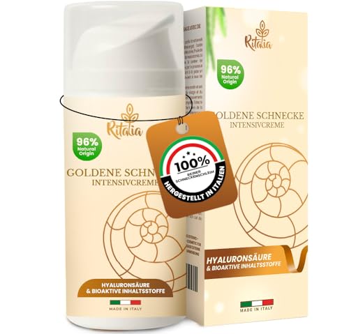 Ritalia® Bio Gesichtscreme 100ml, 75% Schneckenschleim & Hyaluronsäure | Feuchtigkeitsspendende Anti-Age Pflege für Damen & Herren | Gegen Falten, Narben & Flecken von Ritalia