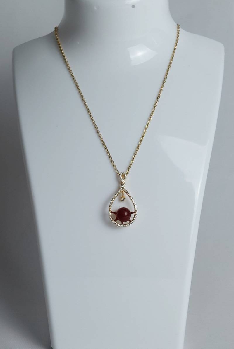 Halskette Emma Mit Karneol Perle von RitasPerlenwelt