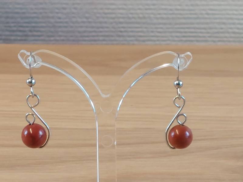 Ohrringe Aus Edelstahl Mit 8 Mm Roten Jaspis Perlen, Edelstein, Handgemachter Schmuck, Geschenkidee Für Sie Ohrringe Aus Edelstahl Mit 8 Mm Roten Jaspis Perlen, Edelstein, Handgemachter Schmuck, Geschenkidee Für Sie von RitasPerlenwelt