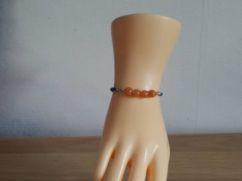 Verstellbares Armband, Slider Armband Aus Nylon Twisted Cord in Silber Mit Vier 8 Mm Großen Aventurin Perlen, Handgemachter Schmuck von RitasPerlenwelt