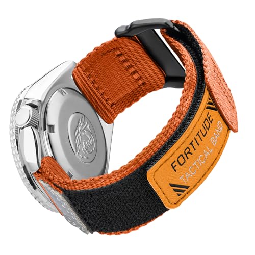 Ritche Ersatz-Uhrenarmband für Herren und Damen, Nylon, 22 mm, mit Schnellverschluss, für Sekio-Uhrenarmbänder, Orange, Weiß, Elefantengeschenk, Strumpffüller für Herren von Ritche