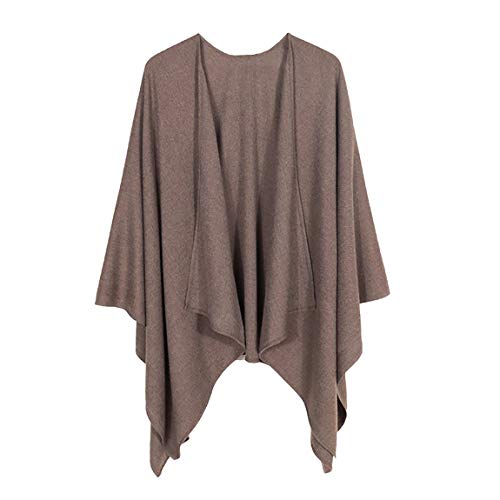 Ritera Damen Poncho Schal Cashmere Feeling Strick Decke Cape Cardigan für Frauen Retro Cardigans Pullover Umhängetuch im Winter Geschenk für Mutter Wrap Kaffee von Ritera