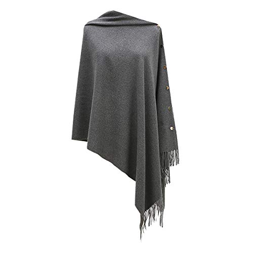 Ritera Damen Poncho mit knöpfen Schal Cashmere Feeling Strick Decke Cape Cardigan für Frauen Retro Cardigans Pullover Umhängetuch im Winter Geschenk für Mutter Wrap von Ritera