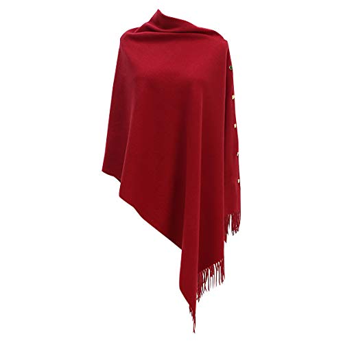 Ritera Damen Poncho mit knöpfen Schal Cashmere Feeling Strick Decke Cape Cardigan für Frauen Retro Cardigans Pullover Umhängetuch im Winter Geschenk für Mutter Wrap von Ritera