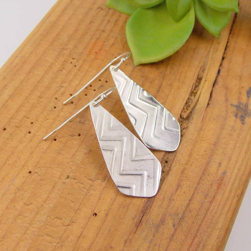 Chevron Zick-Zack Ohrhänger Aus Sterling Silber von RitoOriginals