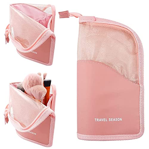 Make Up Pinsel Tasche Kosmetik, Organizer Tasche Stand-Up Make Up Pinsel, Make Up Pinsel Tasche Reise, Tragbare Reise Make Up Pinsel Organizer Fall für Frauen und Mädchen(Rosa) von Ritte