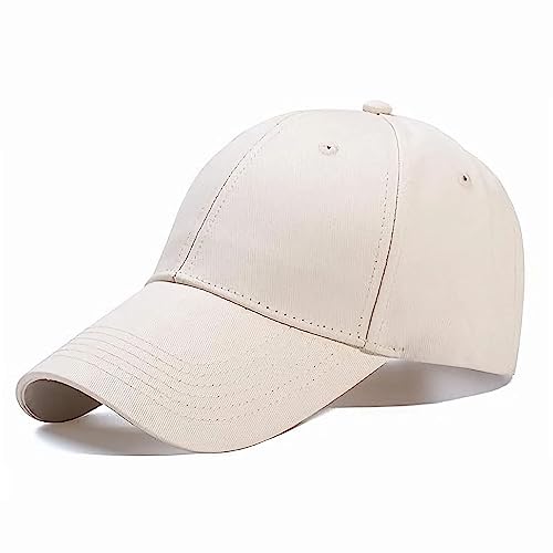 Ritte Schirmmütze, Verstellbare Baseballmütze, Einfarbige Baseballkappe, Unisex-Baseballmütze aus Baumwolle, für den Außenbereich (Beige) von Ritte