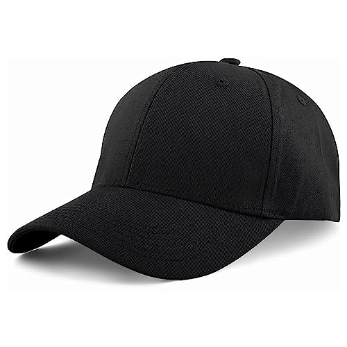 Ritte Schirmmütze, Verstellbare Baseballmütze, Einfarbige Baseballkappe, Unisex-Baseballmütze aus Baumwolle, für den Außenbereich (Schwarz) von Ritte