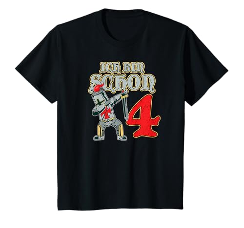 Ritter 4.Geburtstag Ritter 4 Jahre Geburtstagsshirt Kinder T-Shirt von Ritter Geburtstag Deko Dekoration Mottoparty