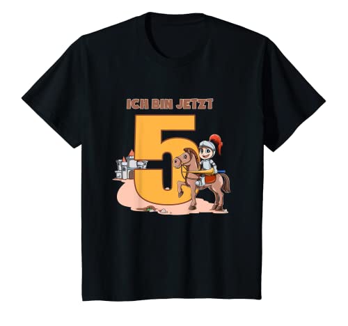 Kinder Ritter und Pferd - 5 Jahre Kindergeburtstag Geschenk T-Shirt von Ritter Kindergeburtstag - 5 Jahre Geburtstag Shirt