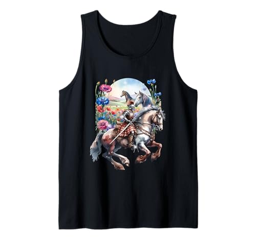 Märchen Ritter Kind Pferde Mädchen Mittelalter Ritterrüstung Tank Top von Ritter Mittelalter Kind
