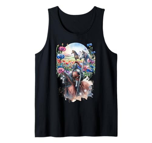 Pferd Pferde Mittelalter Ritter Jungen Ritterrüstung Kinder Tank Top von Ritter Mittelalter Kind