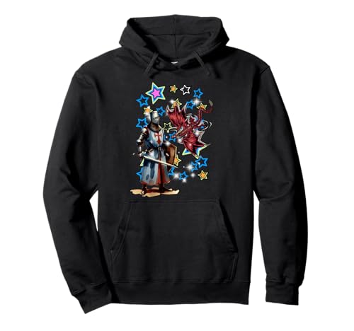 Retro 60er Ritter Kinder Drachen Märchen Mädchen Jungen Pullover Hoodie Retro 60er Ritter Kinder Drachen Märchen Mädchen Jungen Pullover Hoodie von Ritter Mittelalter Kind
