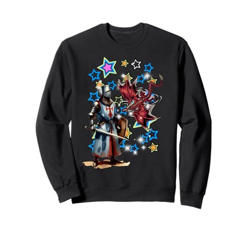 Retro 60er Ritter Kinder Drachen Märchen Mädchen Jungen Sweatshirt Retro 60er Ritter Kinder Drachen Märchen Mädchen Jungen Sweatshirt von Ritter Mittelalter Kind