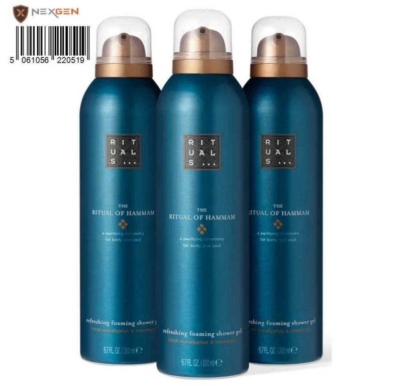 Rituals Duschgel von Ritual of Hammam Vorteilspack: 3x200ml mit Eukalyptus und Arganöl von Rituals
