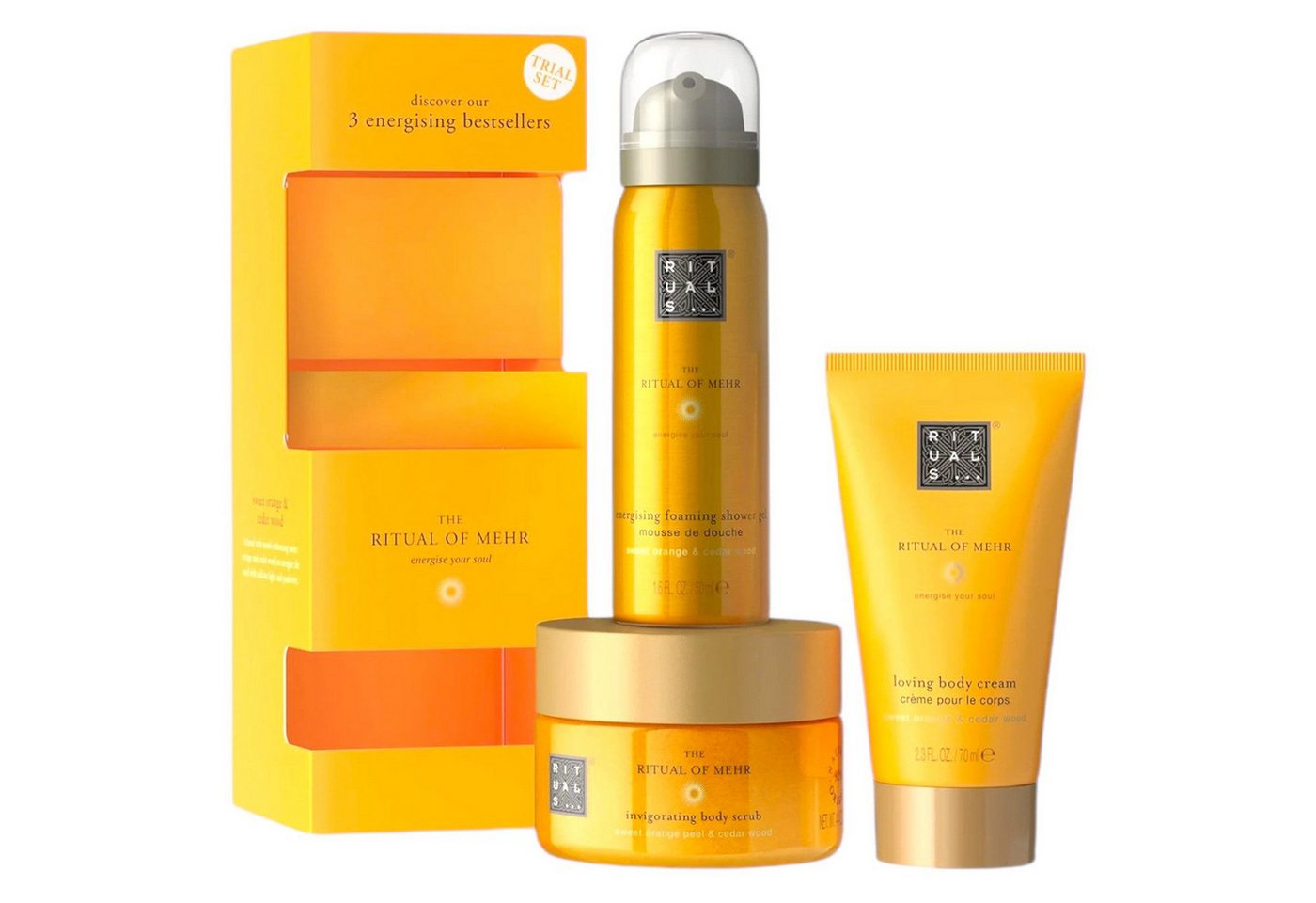 Rituals Körpercreme RITUALS The Rituals of Mehr Trial Set, 3-tlg., Belebendes Mini-Set für Reise oder Geschenk mit Zitrusduft Rituals Körpercreme RITUALS The Rituals of Mehr Trial Set, 3-tlg., Belebendes Mini-Set für Reise oder Geschenk mit Zitrusduft von Rituals