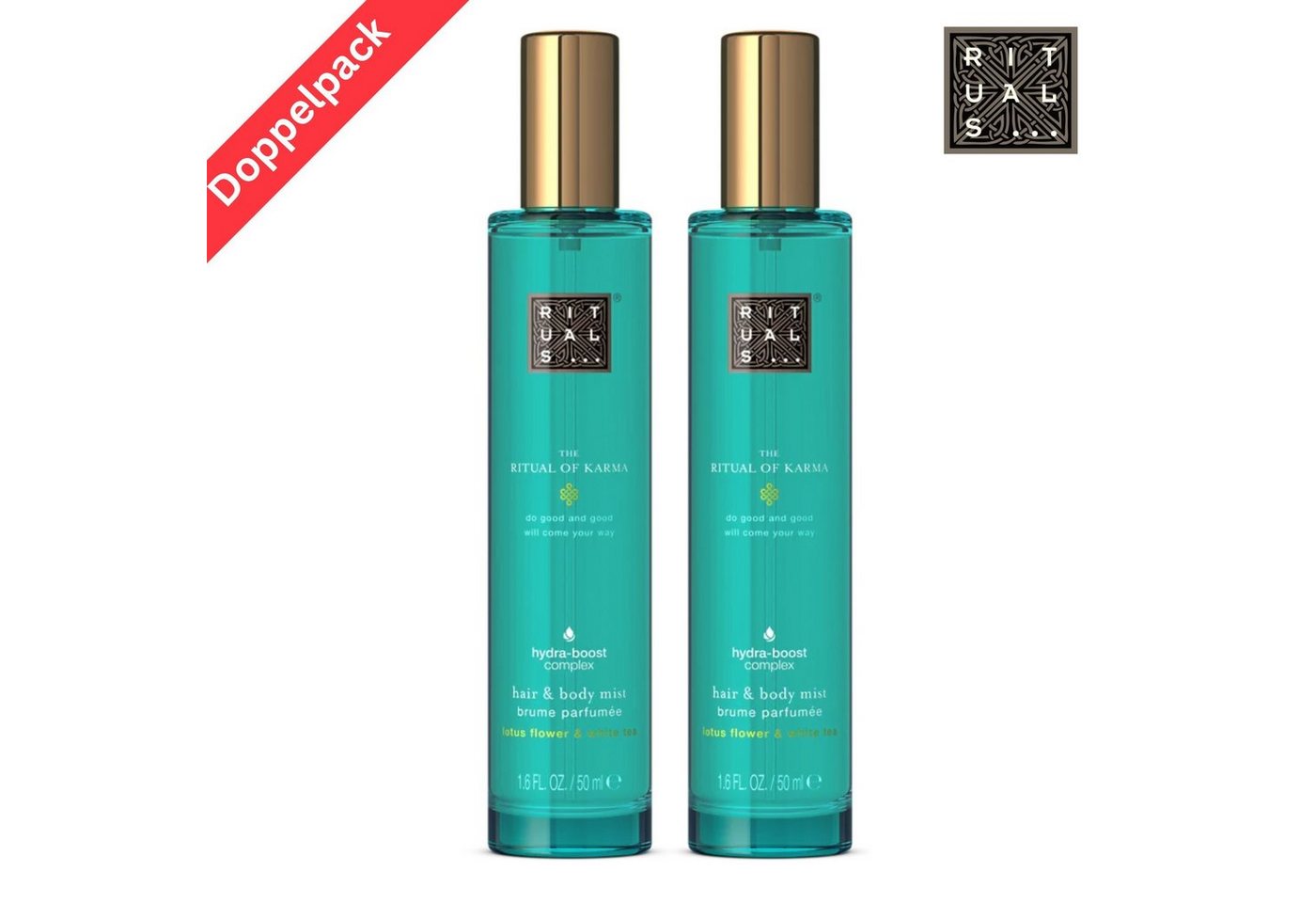 Rituals Körperspray Rituals of Karma Körper & Haarspray 50ml Parfüm für Frauen Damen, 2-tlg., Parfum Spray sinnliches Frauenduft Duftspray Haarspray Body Duft Hair von Rituals