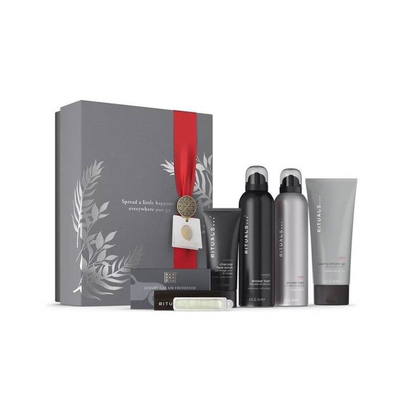 Rituals Pflege-Geschenkset Luxus-Pflegeset Limited Edition Homme Geschenkset L 2025, 5-tlg., 5-teiliges Pflegeset mit Duschschäumen, Duschgel, Peeling & Autoparfum von Rituals