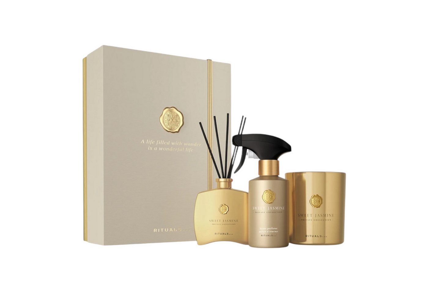 Rituals Pflege-Geschenkset PRIVATE COLLECTION Sweet Jasmine Luxus Gift Set, 3 luxuriöse Raumdüfte aus der Rituals Private Collection Sweet Jasmin von Rituals