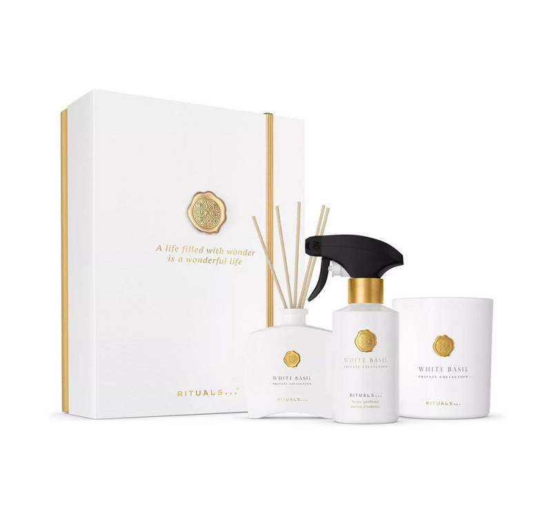 Rituals Pflege-Geschenkset RITUALS Private Collection Suede Vanilla Geschenkset 2024 Perfekt als Überraschung in der Weihnachtszeit verschenken, 3-tlg., Luxuriöses Duftset mit warmem Vanille-Aroma​ von Rituals