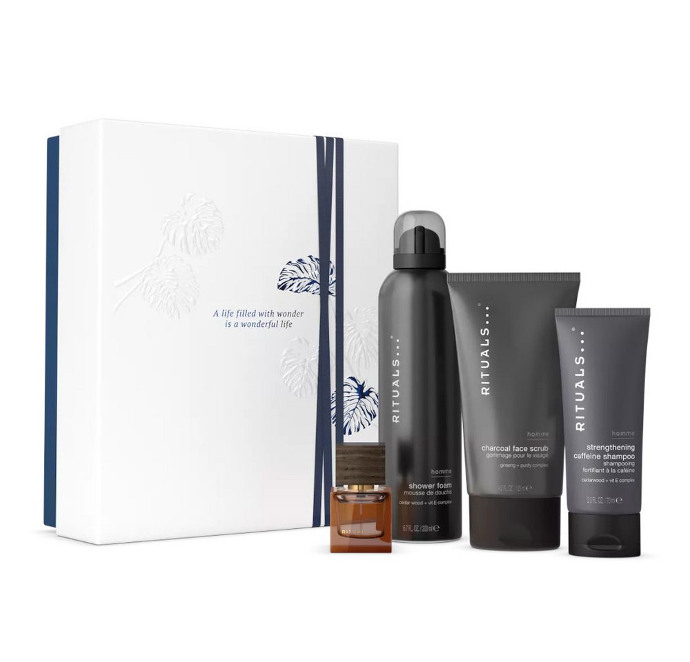Rituals Pflege-Geschenkset Rituals Homme Geschenkset M – 4-teilig mit erfrischender Pflege, 4-tlg., Erfrischendes Homme Set mit Bambus, Minze & Zedernholz von Rituals