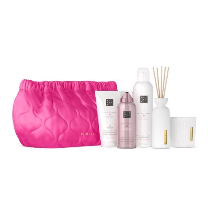 Rituals Pflege-Geschenkset Rituals Sakura Geschenk-Tasche L – 5-teilig mit Kirschblüte, 5-tlg., Sakura Geschenk-Set L mit blumigem Duft von Kirschblüte & Reismilch von Rituals