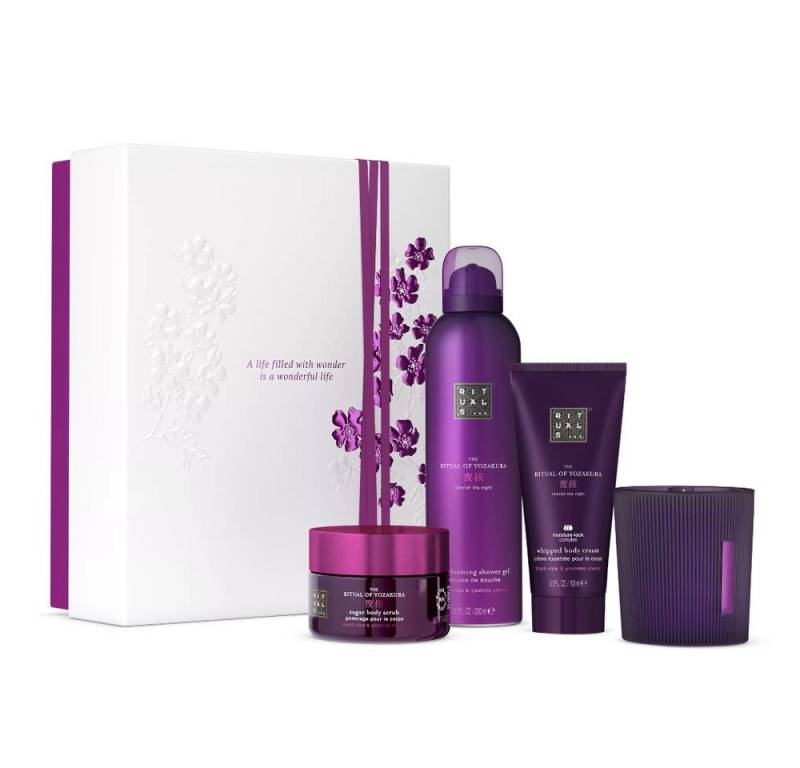 Rituals Pflege-Geschenkset Rituals Yozakura Geschenkset M – 4-teilig mit Kirschblüte & Pflege, 4-tlg., Yozakura Set mit Maienkirsche & Sake – inspiriert von Hanami von Rituals