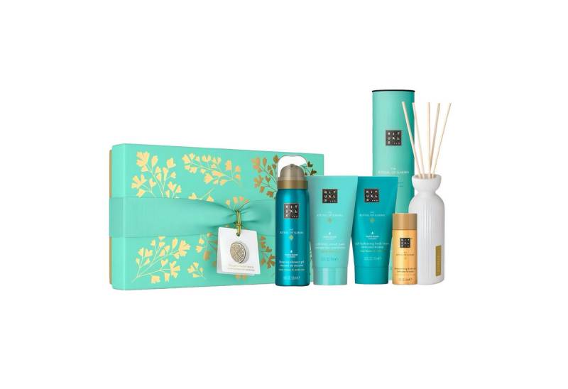 Rituals Pflege-Geschenkset The Ritual of Karma XS Duftstäbchen Pflegeset für Damen Geschenkset, 5-tlg., Pflegeset Schäumendes Duschgel für sanfte Reinigung und Erfrischung von Rituals
