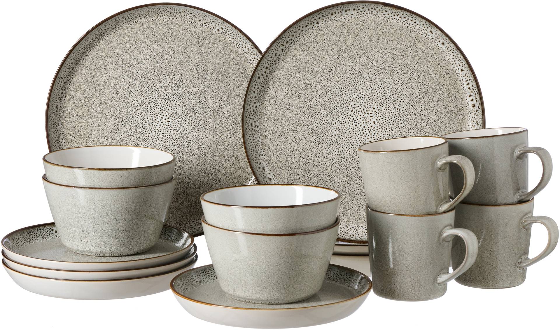 Ritzenhoff & Breker Kombiservice "Geschirr-Set, Service Visby", (Set, 16 tlg., 4 Kaffeebecher, 4 Schalen, 4 Teller Flach und 4 Teller) von Ritzenhoff & Breker