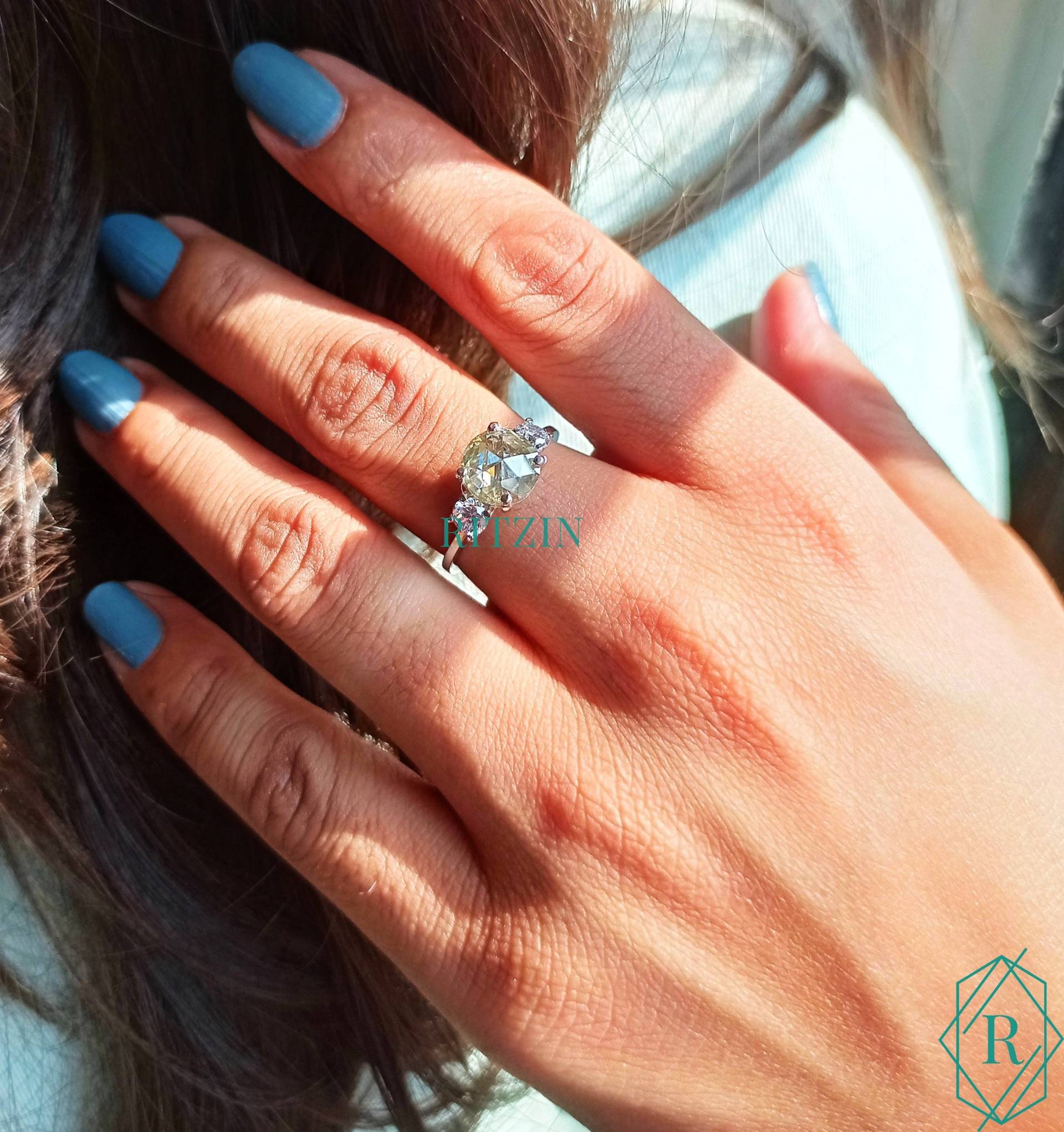 Runder Ring Im Rosenschliff | 8 Mm Gelb Moissanite Verlobungsring Ehering 3 Steine Moissanit 925 Silber Runder Ring Im Rosenschliff | 8 Mm Gelb Moissanite Verlobungsring Ehering 3 Steine Moissanit 925 Silber von RitzinStore