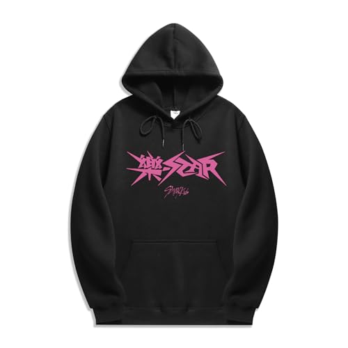 Riujater Männer Frauen Hoodie Unisex Y2k Langarm Kapuzen Sweatshirts Kpop Stray Kids 樂-Star Pullover Hoodie Tops Mode Kleidung Pullover Outwear Streetwear von Riujater