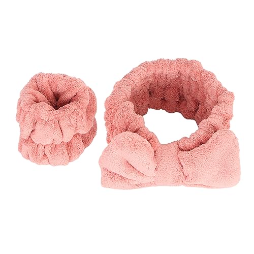 Schleifen-Set für Waschgesichtsbänder, Flauschiges Flanell-Stirnband, Armband-Set für Frauen, Süßer Schleifen-Stil von Riuulity