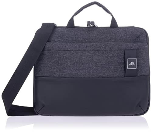 RIVACASE Notebooktasche Laptoptasche Toploader für 13,3 Zoll moderne Schultertasche aus hochwertigem Kunstleder und strapazierfähigem Polyester für Macbooks und Ultrabooks / 8823 schwarz von Rivacase