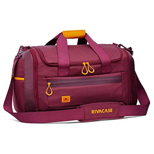 RIVACASE Sporttasche 35L mit Schuhfach - Duffelbag aus hochwertigem, wasserabweisendem Material mit PU-Laminierung - Schultertasche - Schwimmtasche - Weekender - Fitnesstasche - Gym Bag/rot von Rivacase