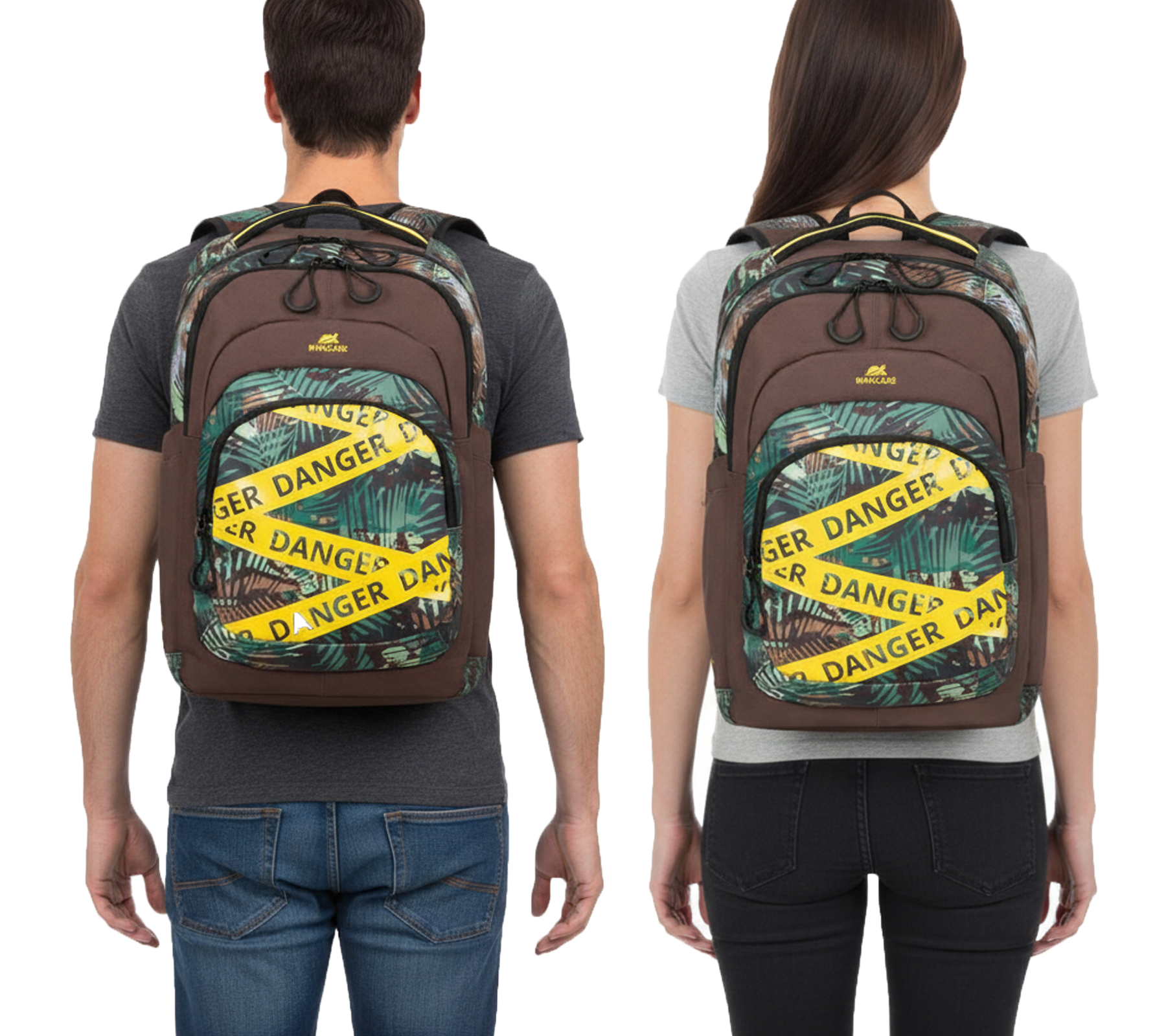 Rivacase Erebus Urban Rucksack mit 15,6" Laptopfach Alltags-Rucksack City-Rucksack 30L 5461 JN Braun/Grün von Rivacase