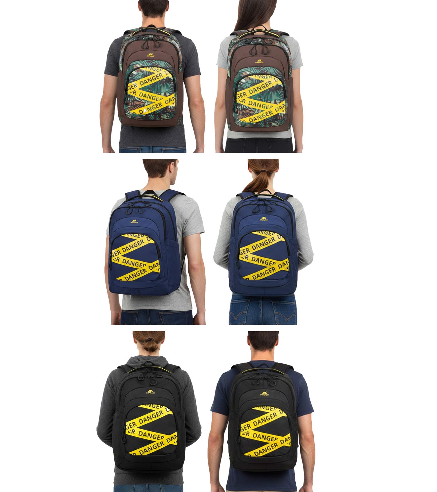 Rivacase Erebus Urban Rucksack mit 15,6" Laptopfach Alltags-Rucksack City-Rucksack 30L 5461 in Braun/Grün, Blau oder Schwarz von Rivacase