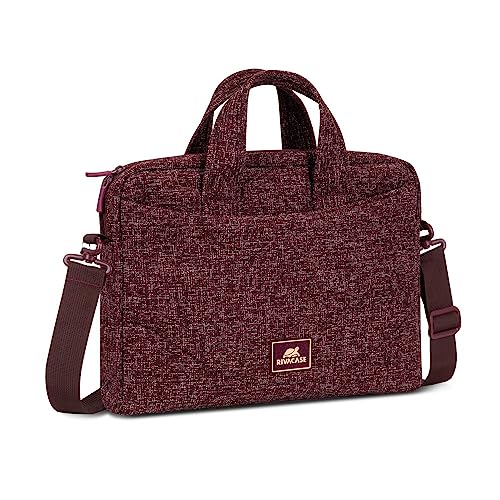 Rivacase Laptoptasche für Notebooks bis 14 Zoll - wasserdichte und ultraleichte PC-Tasche - kompakte Umhängetasche für Damen und Herren Aktentasche Schultertasche für Laptops | Burgundy Rot von Rivacase