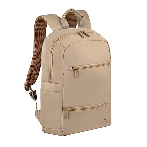 Rivacase kompakter Laptop Rucksack 14 Zoll - 27,5 x 40,5 x 11 cm - wasserabweisender moderner Tagesrucksack 10 L für Damen, Herren, Teenager, Urban Backpack für Business, Reisen, Sport, Uni, Schule von Rivacase