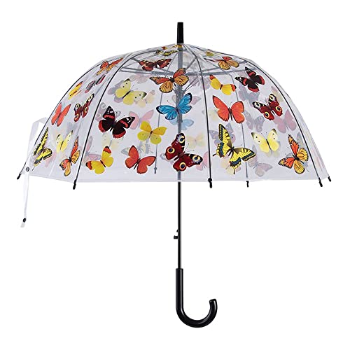 Rivanto® Regenschirm Schmetterlinge transparent Ø 83 x H81,5 cm, mit Klick-Öffnung von Rivanto
