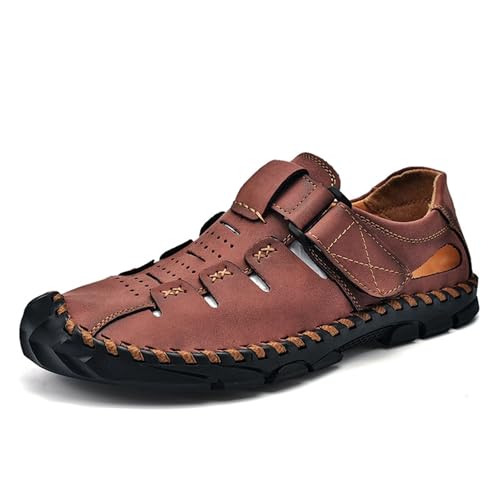 Outdoor Sandalen Herren Leder Wandersandalen Trekkingsandalen Männer Wanderschuhe Sommer Geschlossene Wasser Fischer Sport Sandalen Outdoor Sandalen Herren Leder Wandersandalen Trekkingsandalen Männer Wanderschuhe Sommer Geschlossene Wasser Fischer Sport Sandalen von Rivccku