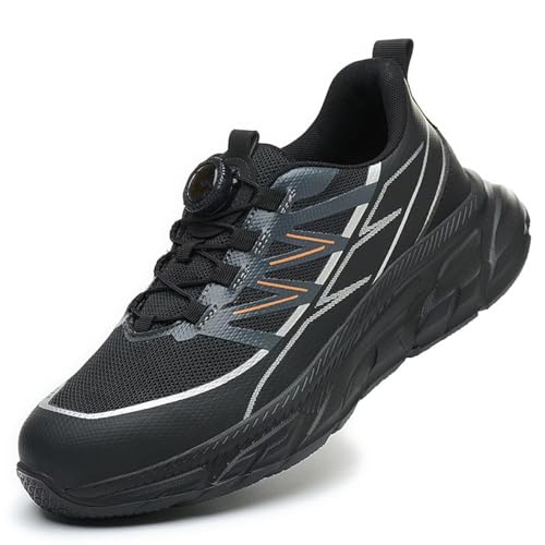 Rivccku Herren Arbeitsschuhe Stahlkappenschuhe Explorer Sportliche Arbeitsschuhe Leicht Trends Drehknopf Anti-Smash und Anti-Punktur Arbeit Versicherung Schuhe von Rivccku