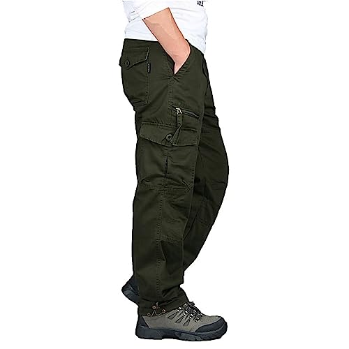 Rivccku Herren Cargohose Arbeitskleidung Tactical Baumwolle Taktische 7 Taschen Combat Arbeit Hose Ranger Hose für Jagd Wandern von Rivccku