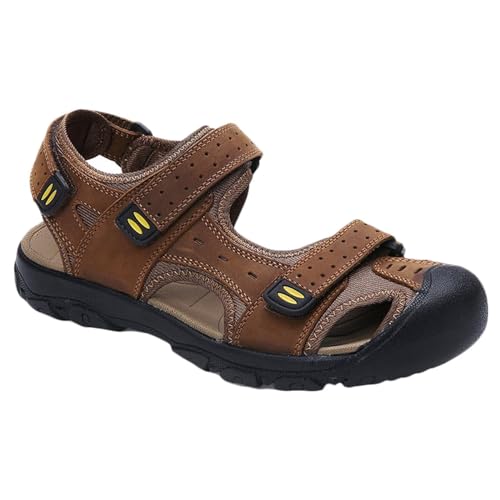 Rivccku Herren Ledersandalen Wasserdicht Sportsandalen Outdoor Strand Schuhe Wandern Sandalen Sommer Trekkingsandalen von Rivccku