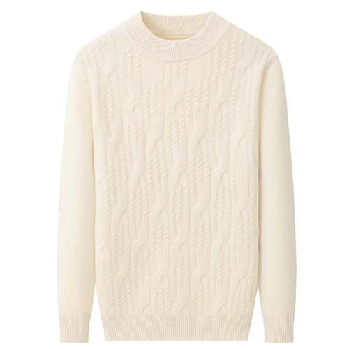 Rivccku Herren Pullover Grobstrick Pullover Winter Warm 100% Kaschmir Strickpullover Männer Sweatshirt Strick-Pulli Langarmshirt von Rivccku