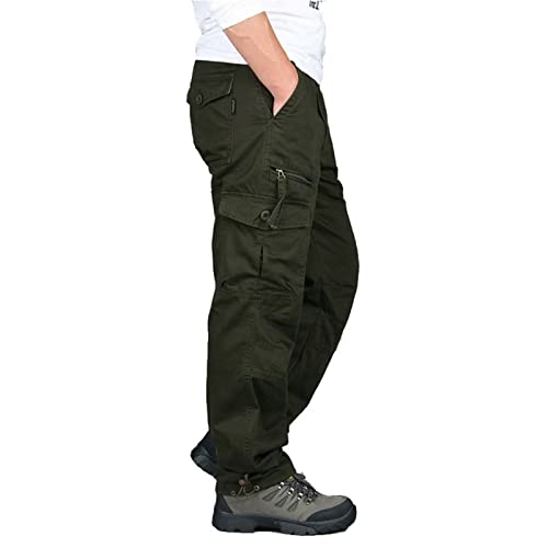 Rivccku Herren Ripstop-Arbeitshose, wasserabweisend, Taktische, Straight-Leg Hose, für Außenarbeiter, Cargohose 7 Taschen von Rivccku