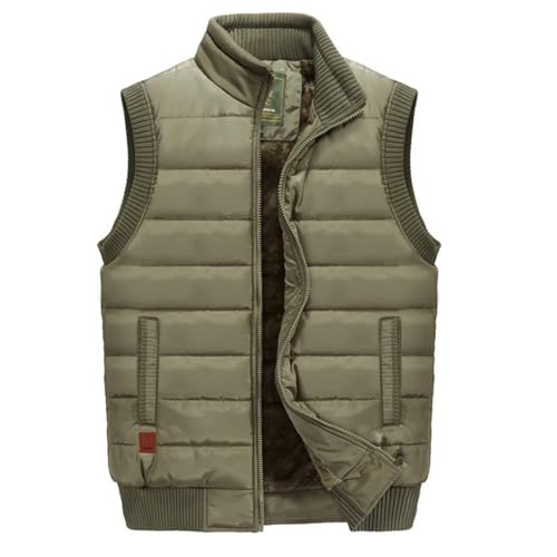 Rivccku Outdoor Weste Herren Gefütterte Weste Fliesjacke Männer Funktionsweste Dicke Winterjacke von Rivccku