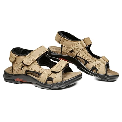 Rivccku Sport Outdoorsandalen Trekkingsandalen Herren Leder Sandalen Sommer Strand Sandalen Wandersandale von Rivccku