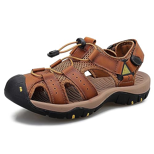 Rivccku Trekkingsandalen Herren Geschlossene Zehe Herren Wandern Sandalen Verstellbaren Fersenriemen für Sport und Outdoor Wanderschuhe für Sommer von Rivccku