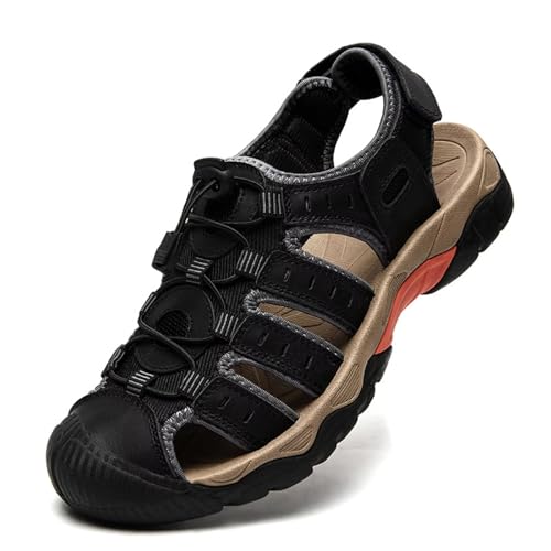Rivccku Trekkingsandalen Herren Geschlossene Zehe Wandern Sandalen Sommer Wanderschuhe Leder Strand Wandersandale Laufschuhe Lässige Sneaker Sportsandalen Rivccku Trekkingsandalen Herren Geschlossene Zehe Wandern Sandalen Sommer Wanderschuhe Leder Strand Wandersandale Laufschuhe Lässige Sneaker Sportsandalen von Rivccku