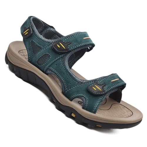 Rivccku Trekkingsandalen Herren Leder Wandern Sandalen Outdoor Sport Wandersandalen Sommer Strand Schuhe von Rivccku